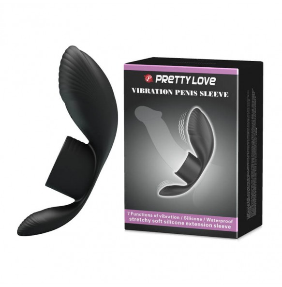 PRETTY LOVE - Male Vibrating Massager Cock Ring (Black)